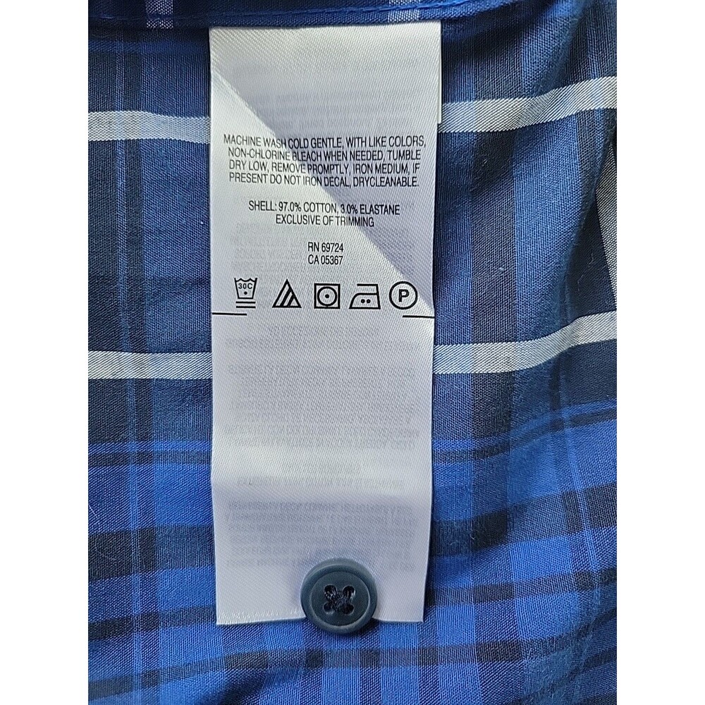 NWOT Men’s Columbia Shirt Blue/White/Black Plaid Button Long Sleeve Size Medium - Picture 7 of 10